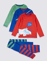 Marks and Spencer  3 Pack Pure Cotton Pyjamas (1-7 Years)