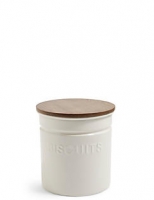 Marks and Spencer  Worded Powder Coated Biscuit Storage Tin