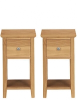 Marks and Spencer  Set of 2 Hastings Light Natural Compact Bedside Chest