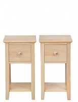 Marks and Spencer  Set of 2 Hastings Compact Bedside Chest Soft White