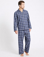 Marks and Spencer  Pure Brushed Cotton Checked Pyjama Set