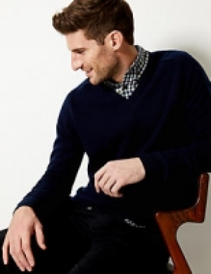 Pure Extra Fine Lambswool V-Neck Jumper