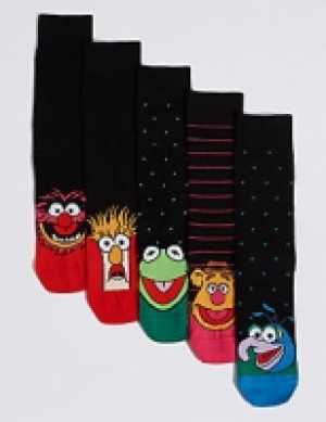 The Muppets 5 Pack Cotton Rich Muppets Character Socks