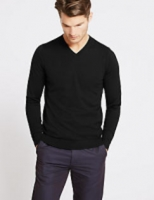 Marks and Spencer  Pure Extra Fine Merino V-Neck Jumper