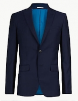Marks and Spencer  Navy Striped Slim Fit Wool Jacket