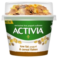 Centra  Activia Breakfast Topper Plain And Cornflake 165g
