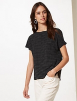 Marks and Spencer  Spotted Round Neck Short Sleeve Shell Top