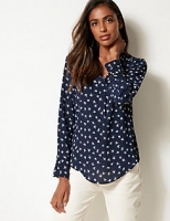 Marks and Spencer  Notch Neck Long Sleeve Blouse