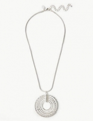 Silver Plated Multi Circle Pendant Necklace