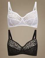 Marks and Spencer  2 Pack Louisa Lace Non-Padded Full Cup Bras A-DD