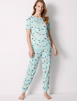 Marks and Spencer  Cotton Rich Unicorn Short Sleeve Pyjama Set