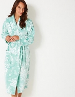Marks and Spencer  Fleece Floral Print Dressing Gown with Belt