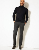 Marks and Spencer  Tailored Fit Wool Blend Flat Front Trousers