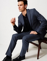 Marks and Spencer  Blue Textured Slim Fit Suit