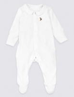 Marks and Spencer  Organic Cotton Velour Sleepsuit
