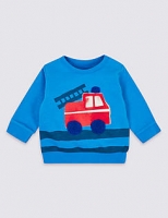 Marks and Spencer  Pure Cotton Fire Truck Sweatshirt