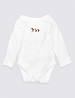 Marks and Spencer  Organic Cotton Duck Embroidered Bodysuit
