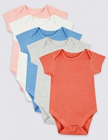 Marks and Spencer  5 Pack Organic Cotton Pointelle Bodysuits