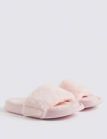 Marks and Spencer  Kids Faux Fur Slide Slippers (13 Small - 6 Large)