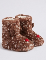 Marks and Spencer  Kids Reindeer Boot Slippers (5 Small - 6 Large)