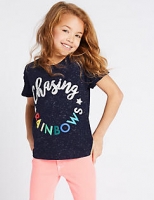 Marks and Spencer  Cotton Rich Rainbows T-Shirt (3-16 Years)