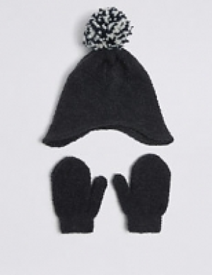 Marks and Spencer  Kids Trapper Hat & Mittens Set