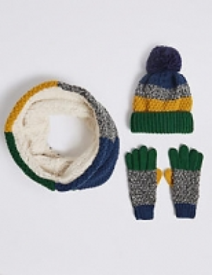 Kids Hat Snood and Gloves Set