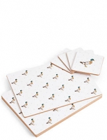Marks and Spencer  Watercolour Duck 8 Piece Cork Back