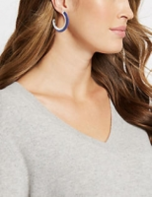 Half Block Hoop Earrings