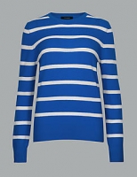 Marks and Spencer  Pure Cashmere Striped Round Neck Jumper