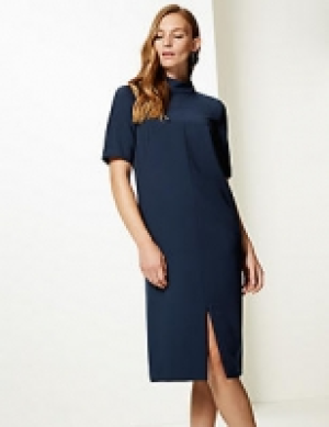 Heavy Crepe Half Sleeve Shift Dress