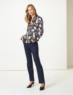 Mid Rise Straight Leg Jeans