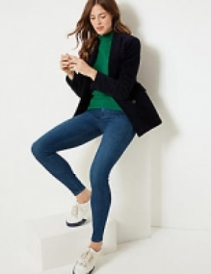 Embellished Mid Rise Super Skinny Leg Jeans
