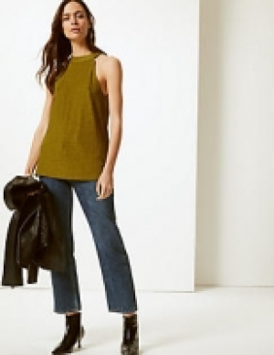 Shimmer Halter Neck Tank Top