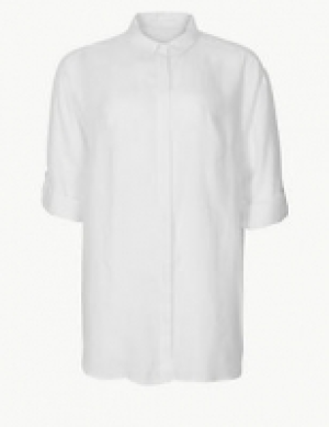 CURVE Pure Linen 3/4 Sleeve Shirt