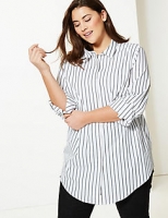 Marks and Spencer  CURVE Pure Cotton Striped Shirt