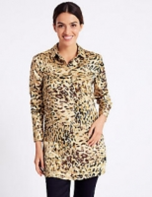 Marks and Spencer  Animal Print Long Sleeve Shirt