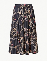 Marks and Spencer  Printed Jersey Pleated Midi Skirt