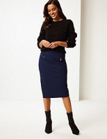 Marks and Spencer  Cotton Rich Zip Detail Skirt