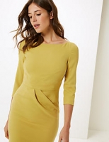 Marks and Spencer  Pleated 3/4 Sleeve Bodycon Dress