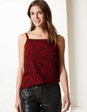Animal Print Square Neck Vest Top