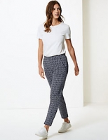 Marks and Spencer  Printed Ankle Grazer Peg Trousers