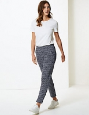 Printed Ankle Grazer Peg Trousers