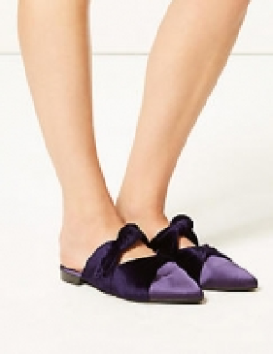 Velvet & Satin Knot Twist Mules