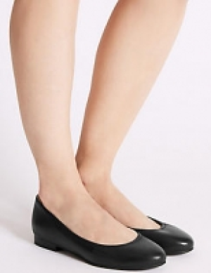 Wide Fit Leather Ballet Pumps