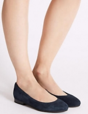 Marks and Spencer  Wide Fit Suede Ballet Pumps