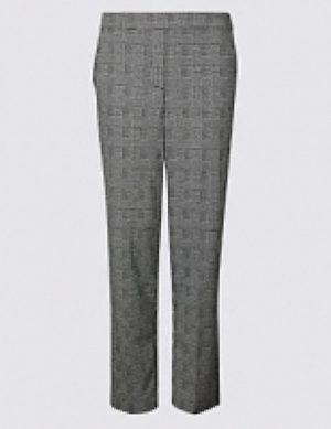 Checked Straight Leg Trousers