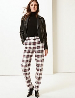 Marks and Spencer  Relaxed Straight Leg Checked Trousers