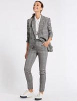 Marks and Spencer  Checked Slim Leg Trousers