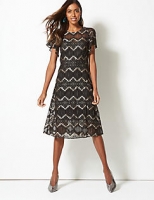 Marks and Spencer  Lace Short Sleeve Swing Midi Dress
